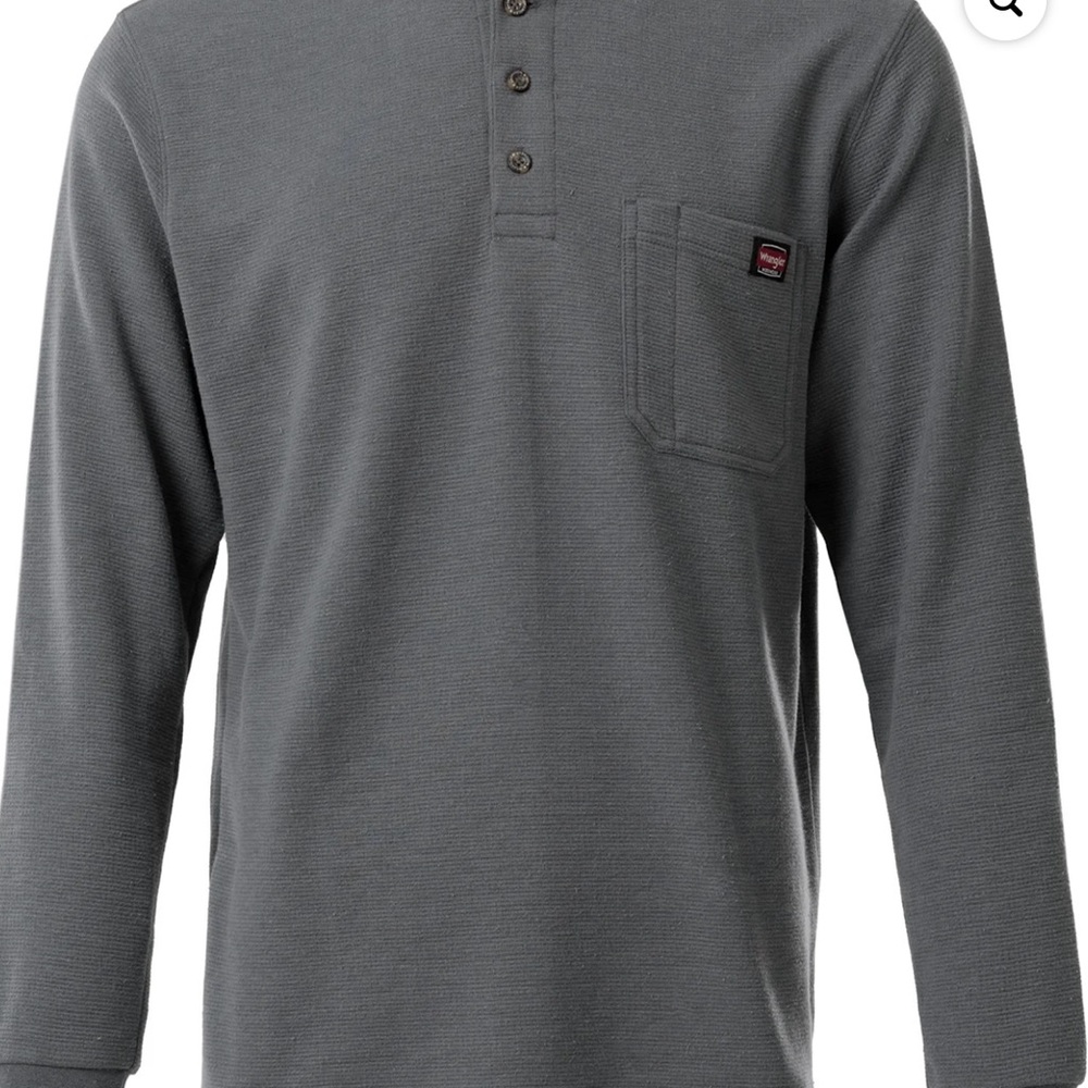 Wrangler Men's Gray Henley Shirt